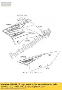 kawasaki 560690710 patrón, cubierta, upp, lh klx110cb - Lado inferior