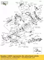 14093074653U, Kawasaki, 01 tampa, radiador, lh, m.m.g.gray kawasaki  400 2019 2020, Novo