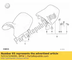 Here you can order the seat, black, rear from BMW, with part number 52532324690: