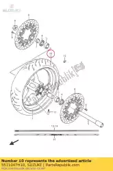 Tutaj możesz zamówić opona 120 / 70zr17 od Suzuki , z numerem części 5511047H10: