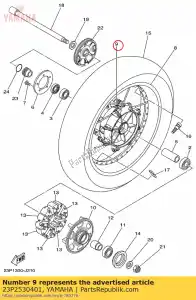 yamaha 23P2530401 conjunto de raios, traseiro - Lado inferior