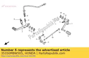 honda 35350MBW505 sw assy,rear stop - Bottom side