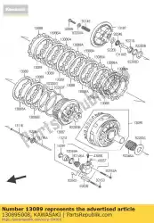 Aquí puede pedir embrague de placa lv1000-a1h de Kawasaki , con el número de pieza 13089S008: