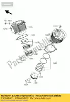 130080001, Kawasaki, juego de anillos-piston vn2000-a1h kawasaki vn 2000 2004 2005 2006 2008 2009 2010, Nuevo