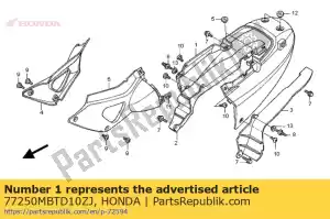 Honda 77250MBTD10ZJ capucha, asiento * pb284c * - Lado inferior
