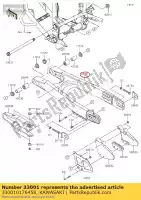 330010176458, Kawasaki, Arm-comp-swing, p. silver klx250 kawasaki  klx 250 2009 2010 2011 2012 2013 2014 2015 2016 2017 2018 2019 2020 2021, Nuovo