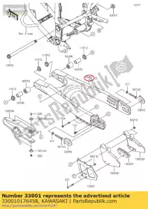 kawasaki 330010176458 arm-comp-swing, p.silver klx250 - Lado inferior