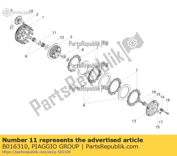 Aprilia B016310, Spacer, OEM: Aprilia B016310