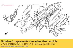 Honda 77240MBTD20ZF motorkap, stoel * r101cu * - Onderkant