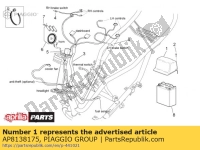 AP8138175, Aprilia, couvercle batterie noir, Utilisé