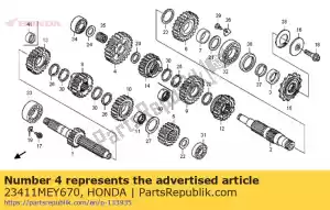 Honda 23411MEY670 engrenage, arbre intermédiaire bas (2 - La partie au fond