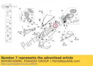 Piaggio Group B04581000NI carenagem frontal. preto - Lado inferior