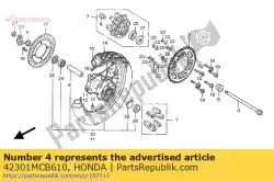 Tutaj możesz zamówić o?, rr. Ko? O od Honda , z numerem części 42301MCB610: