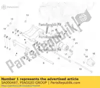 5A000487, Piaggio Group, schwingarm aprilia derbi gilera piaggio  dna hexagon gtx lbmm70100 liberty mp mp3 sonar sport city sport city one sr sr motard typhoon variant sport zapc506b zapm707e zapma6100, zapma6101 zapma6101 zapmd6100, zapmd6101 zd4cs5,  zdpsg000 50 125 150 180 200 250 300 50, New