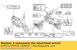 Ici, vous pouvez commander le aucune description disponible pour le moment auprès de Honda , avec le numéro de pièce 87501KTMP00: