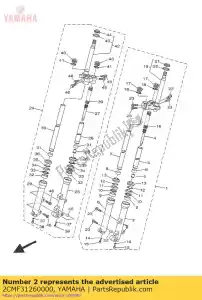 yamaha 2CMF31260000 tubo, externo - Lado inferior