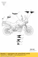 T2402572, Triumph, calcomanía tanque de combustible triumph tiger 955i 124106 > 198874 955 2002 2003 2004, Nuevo