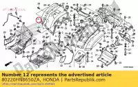 80220HN8650ZA, Honda, guardabarros, r. rr. lado * nh honda trx650fa fourtrax rincon trx680fa 650 680 , Nuevo