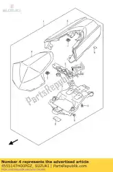 bekleding, zitstaart van Suzuki, met onderdeel nummer 4555147H00PGZ, bestel je hier online: