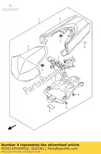 Suzuki 4555147H00PGZ bekleding, zitstaart - Onderkant