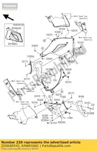 kawasaki 220AA0545 schroefdraadkruis, 5x45 zg1400a8f - Onderkant