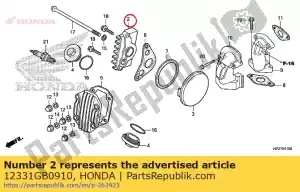 Honda 12331GB0910 couverture, r. têtes de cylindres - La partie au fond