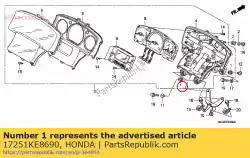 Here you can order the grommet, air cleaner case from Honda, with part number 17251KE8690: