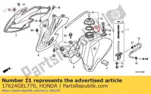 Honda 17624GEL770 emballage, bouchon de carburant - La partie au fond