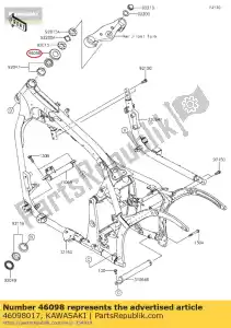 Kawasaki 46098017 tampa, haste de direção - Lado inferior