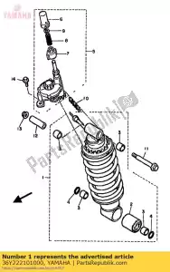 Yamaha 36Y222101000 conjunto amortiguador, trasero - Lado inferior