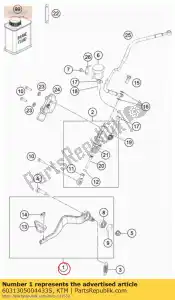 ktm 6031305004433S pedal alavanca de freio kpl. - Lado inferior