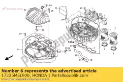 Qui puoi ordinare imbuto, l. Aria da Honda , con numero parte 17225MEL000: