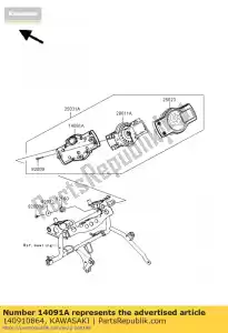 Kawasaki 140910864 cover,meter,lwr - Bottom side