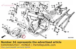 Here you can order the boltwasher, 6x25 from Honda, with part number 934040602507: