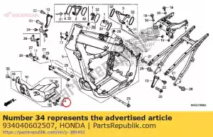 honda 934040602507 lave-boulons, 6x25 - La partie au fond