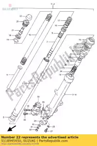 Suzuki 5118945450 capuchon, fourchette fr - La partie au fond