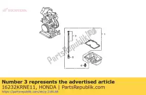 Honda 16232KRNE11 juego de agujas, chorro (nmst) - Lado inferior