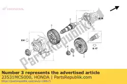 Ici, vous pouvez commander le engrenage, transmission finale (37t) auprès de Honda , avec le numéro de pièce 23531MCS000: