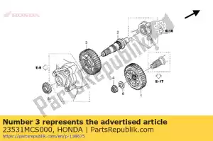 honda 23531MCS000 engrenage, transmission finale (37t) - La partie au fond