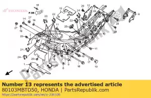 Honda 80103MBTD50 protecteur, garde-boue thermique - La partie au fond