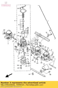 Yamaha 58L149020000 carburateur 2 - Onderkant