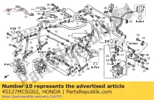 Honda 45127MCSG02 tuyau comp. b, fr. frein - La partie au fond