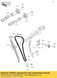 Here you can order the chain,cam,92rh2015 126m zr800a from Kawasaki, with part number 920570602: