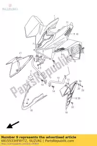 Suzuki 6815533HF0YTZ cinta, defensa delantera - Lado inferior