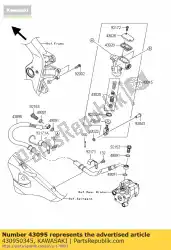 Qui puoi ordinare tubo freno, rr da Kawasaki , con numero parte 430950345: