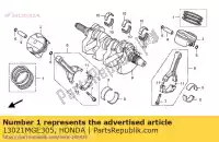 13021MGE305, Honda, ring set, piston (0.25) honda  vfr 1200 2010 2011 2012 2013 2017, New