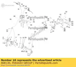 Qui puoi ordinare tubo freno anteriore rh da Piaggio Group , con numero parte 668130: