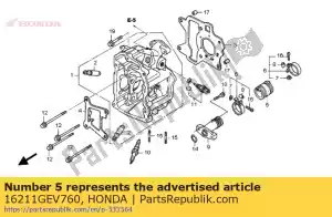 Honda 16211GEV760 isolador, corpo do acelerador - Lado inferior