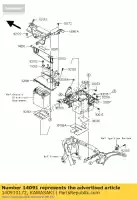 140910172, Kawasaki, coperchio, cassetta degli attrezzi vn2000-a1h kawasaki vn 2000 2004 2005 2006 2008 2009 2010, Nuovo