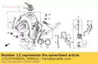 17522MAN600, Honda, caoutchouc, fond de réservoir honda nx dominator  nx650 650 , Nouveau